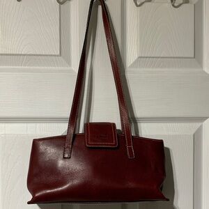 La Diva, Italian Design Deep Red Leather Shoulder Bag